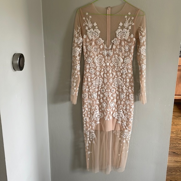 ASOS Dresses & Skirts - ASOS jewelled embelished lace nude dress